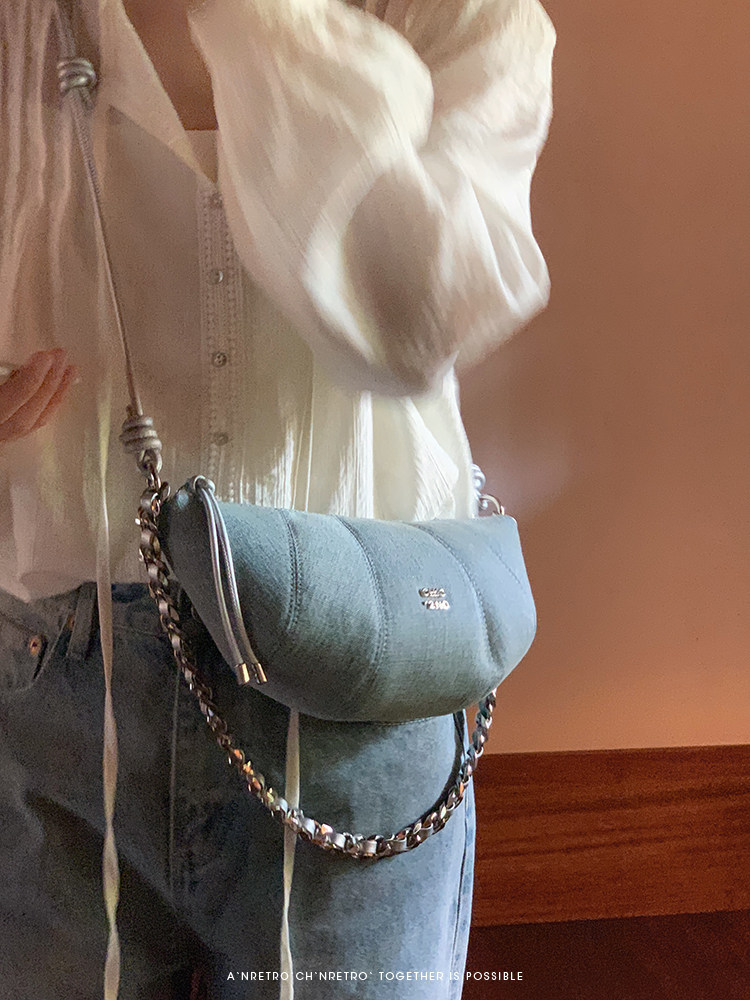 NANFENG CHIO2ND ZURICH CORND полумесяц пакет оригинал меньшинство джинсы синего плечо сумка женщина коровий рог пакет chio’2nd 