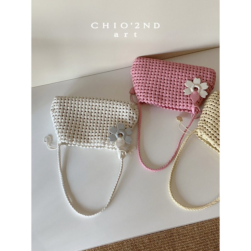 Nanfeng Chio2Nd Midsummer Woven Tote Bag for Women, Lightweight Hollow Woven Bag for Summer, Shoulder Underarm Bag