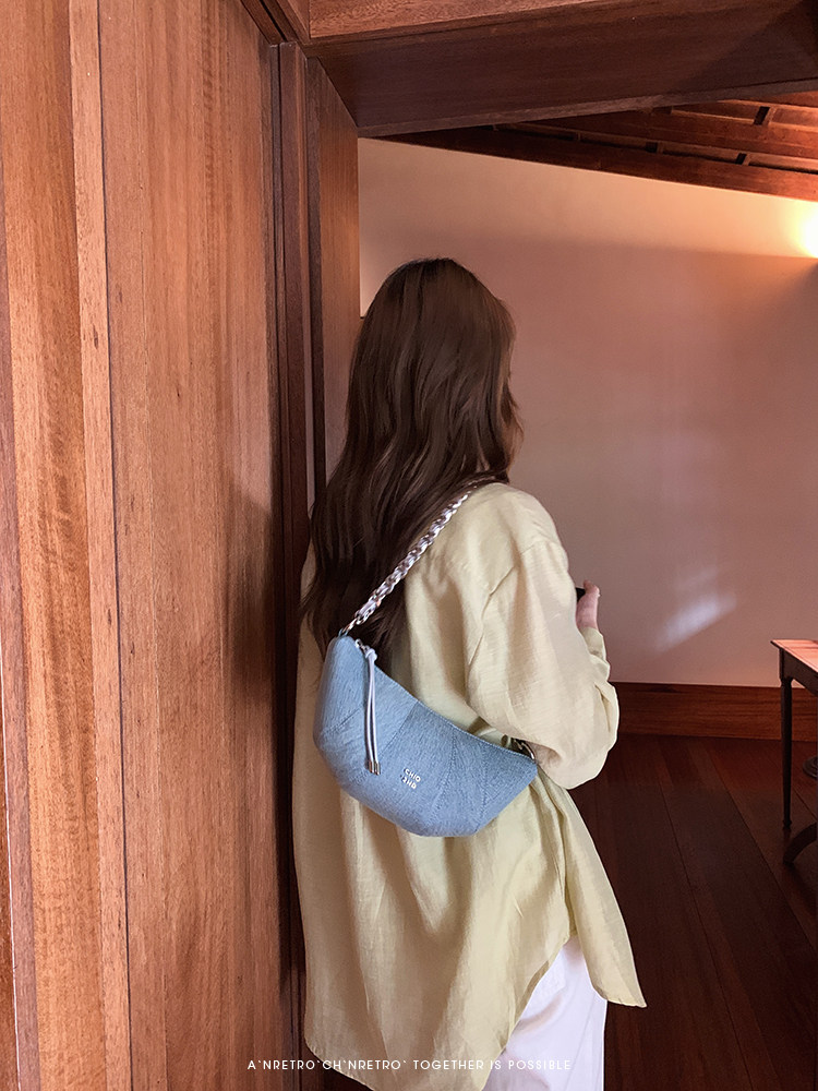 NANFENG CHIO2ND ZURICH CORND полумесяц пакет оригинал меньшинство джинсы синего плечо сумка женщина коровий рог пакет chio’2nd 