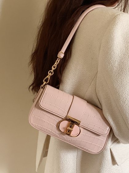 Nanfeng Chio2nd peach oolong French underarm bag high-end pink bag female niche Messenger shoulder bag