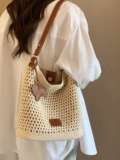 南风Chio2nd 假日游园水桶包包女春夏慵懒风沙滩编织包单肩斜挎包