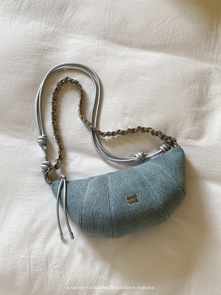 NANFENG CHIO2ND ZURICH CORND полумесяц пакет оригинал меньшинство джинсы синего плечо сумка женщина коровий рог пакет chio’2nd 