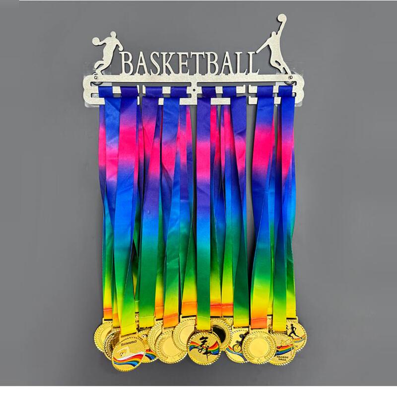 High-Grade Stainless Steel Medal Display Rack, Wall-Mounted, No Drilling Required, for Basketball, Football, Running, Skating Sports