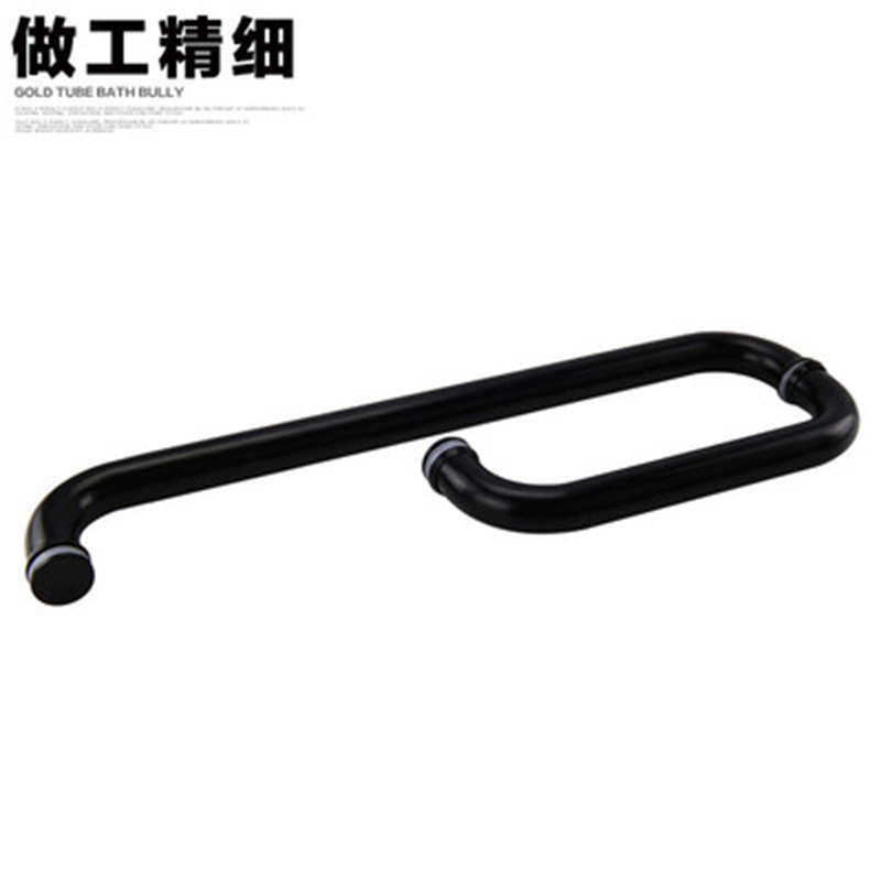 shower room handle matt black bathroom makeup room push-and-pull glass door handle shifting door handle 304 stainless steel L type