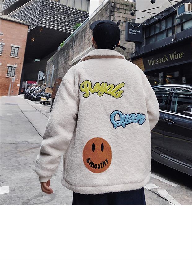 Tide shop 2018 thu đông Hàn Quốc giản dị nam buông thả lông cừu khâu bông teen phổ biến hoang dã áo lót lông cho nam