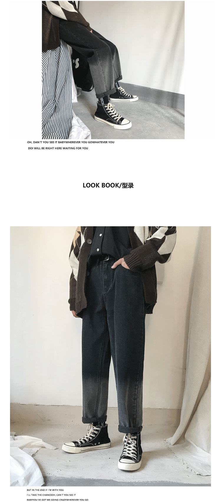 Tide shop 2018 thu đông phiên bản Hàn Quốc mới của xu hướng quần jeans nam hoang dã gradient chín điểm quần áo nam