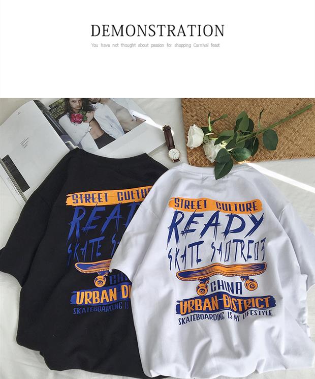 Tide shop mùa hè mới Harajuku bf áo thun nam tay ngắn mặc giản dị hoang dã xu hướng sinh viên phiên bản Hàn Quốc lỏng lẻo áo polo