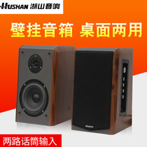 Hushan V600-252i multimedia computer speaker 2 0 subwoofer wall-mounted conference teaching microphone speaker