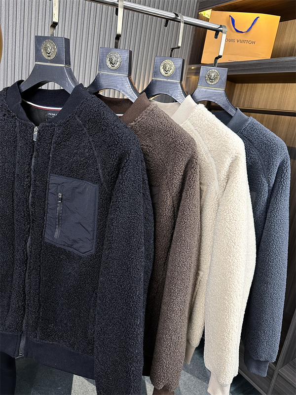 Japanese Style *Imitation Lamb Fleece + Pc Polar Fleece! Winter Men's Solid Color Fleece-Lined Warm Teddy Fleece Baseball Collar Jacket Japanese Style *Imitation Lamb Fleece + Pc Polar Fleece! Winter Men's Solid Color Fleece-Lined Warm Teddy Fleece Baseball Collar Jacket