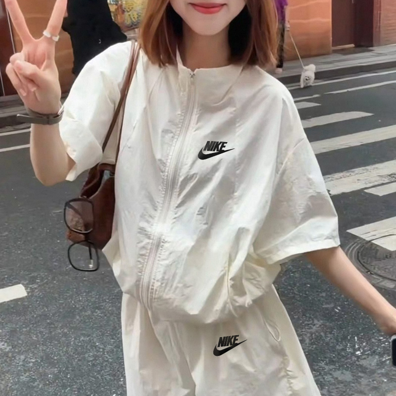 Nike Nike Suit Women's Korean Style Summer Sun Protection Clothing Shorts Sports Two-Piece Set 2026 New Casual Age-Reducing Trend Nike Nike Suit Women's Korean Style Summer Sun Protection Clothing Shorts Sports Two-Piece Set 2026 New Casual Age-Reducing Trend