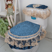 Lace luxury Paris spring universal toilet cover three-piece set toilet European style zipper toilet seat cushion home