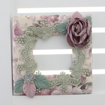 3 creative fabric switch sets European living room switch dust cover Bedroom socket wall stickers