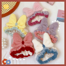 Japanese cute cartoon hair band makeup hair band wash face mask plush butterfly hair band Headgear