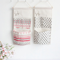Nordic cotton and linen storage hanging bag home creative fabric storage bag dormitory door wall hanging bag P13