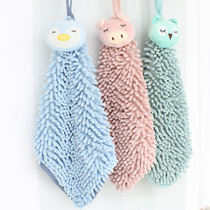 Hand towel Hanging kitchen bathroom absorbent towel Recreation house thickened Chenille animal rag Hand towel