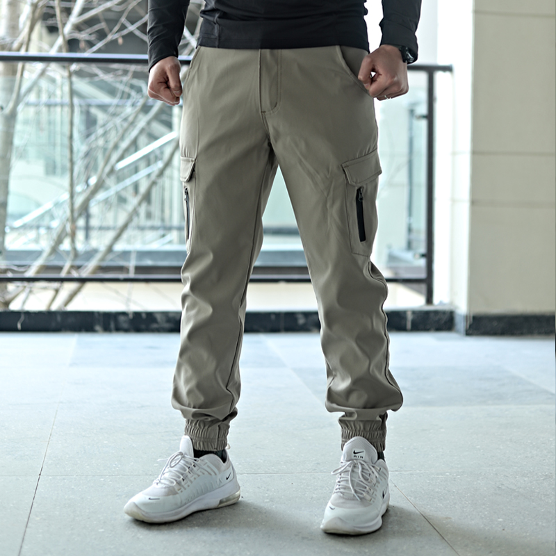 Autumn tactical bunched pants loose duty pants tide brand Joker casual narrow pants new training pants men's overalls