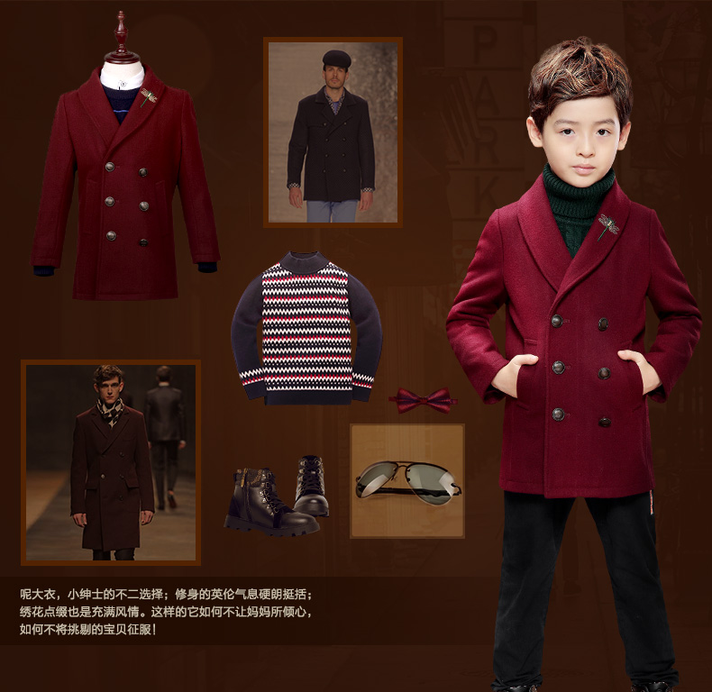 Manteau pour garcon EBCASTLE en mélange - Ref 2161282 Image 8