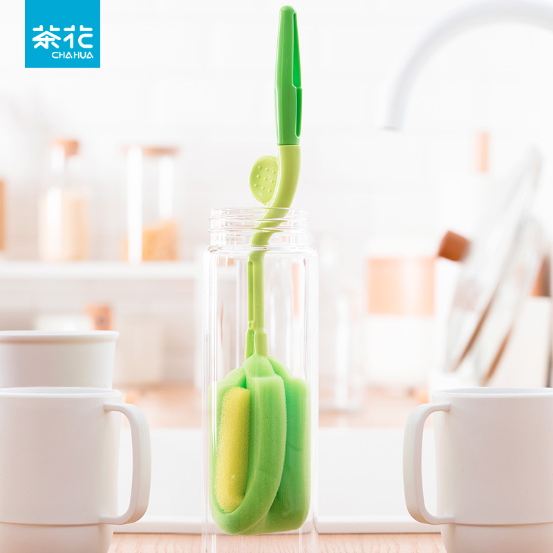 Tea Flower Plastic Brush Swivel Brush Brush Clean Turn Rotary Bottle Brushed Milk Bottle Brush Long Handle Cup Brushed Soft Hair