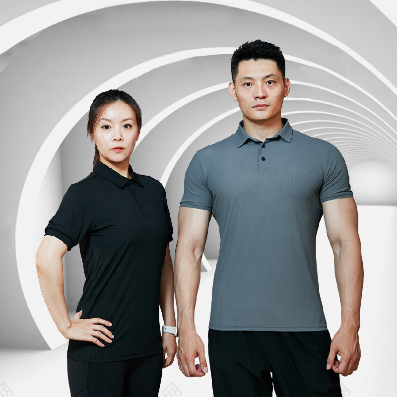 Fitness Trainer Workwear Swimming Sport Short Sleeve Turnover T-shirt Inprint logo Tight Speed Dry Polo Shirt Customised