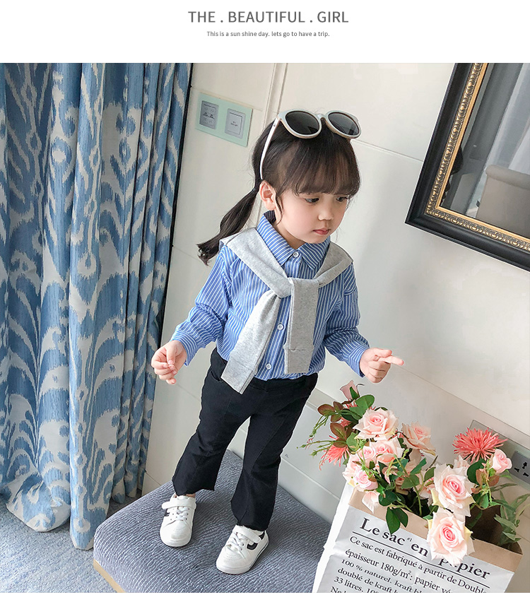 Áo sơ mi bé gái mùa thu 2018 mới quần áo trẻ em trẻ em sơ sinh 1-3 tuổi 2 bé gái sơ mi nước ngoài áo thun bé trai thu đông
