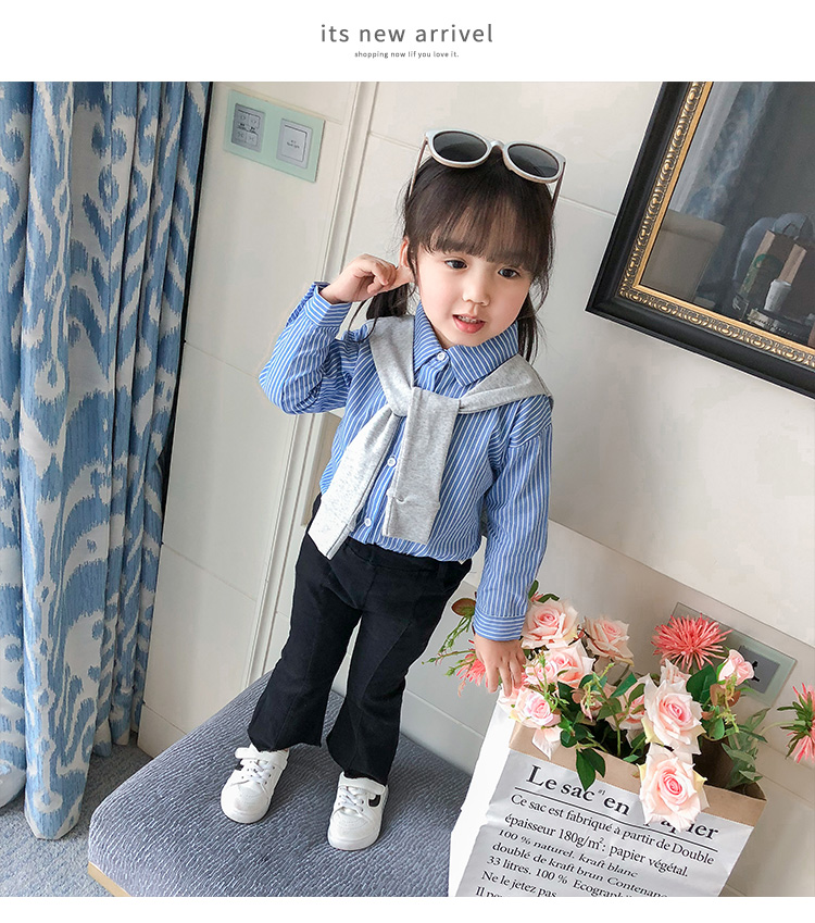 Áo sơ mi bé gái mùa thu 2018 mới quần áo trẻ em trẻ em sơ sinh 1-3 tuổi 2 bé gái sơ mi nước ngoài áo thun bé trai thu đông
