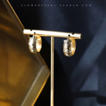 Italian imported European and American ins Wind Sa sister 18k golden flash laser simple thick earring earrings