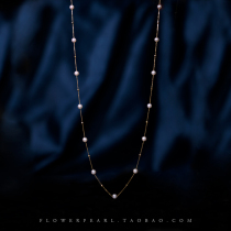 Stars Japanese Aurora Akoya seawater pearls can be wrapped around double-layer starry 18K gold sweater chain long necklace