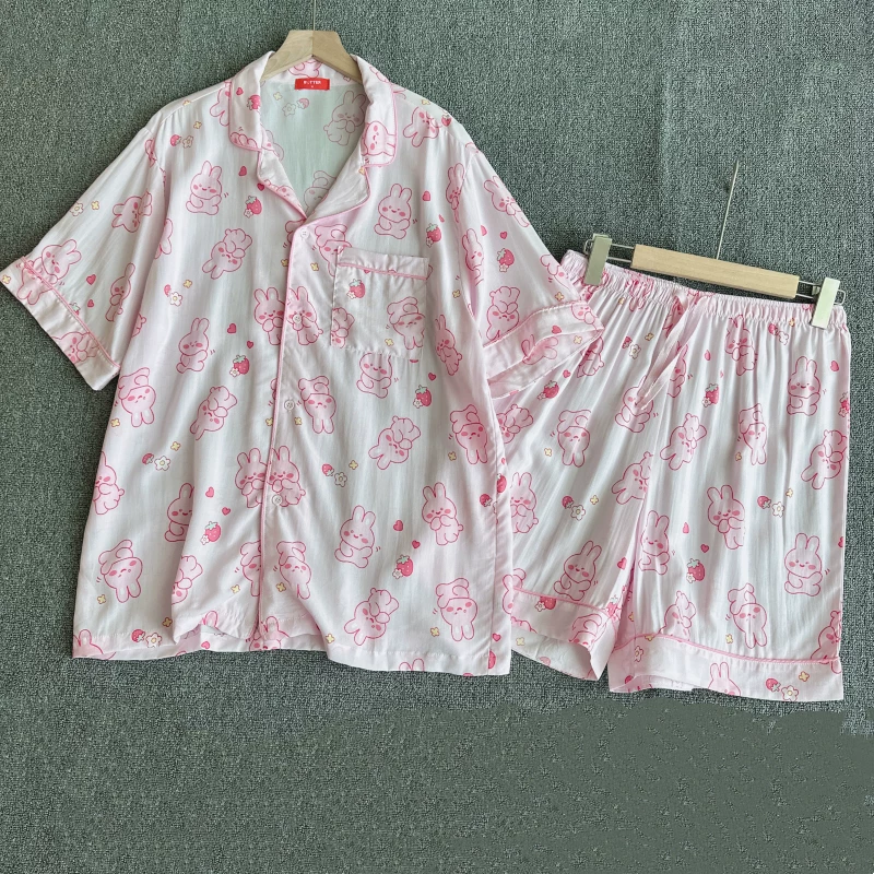 Милый пижама комплект, silky soft брюки, с коротким рукавом