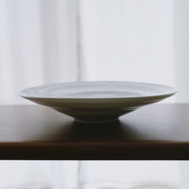 Glutinous rice porcelain) Jingdezhen writer's hand-made apricot white spiral disc gentle and delicate texture ceramic dinner plate