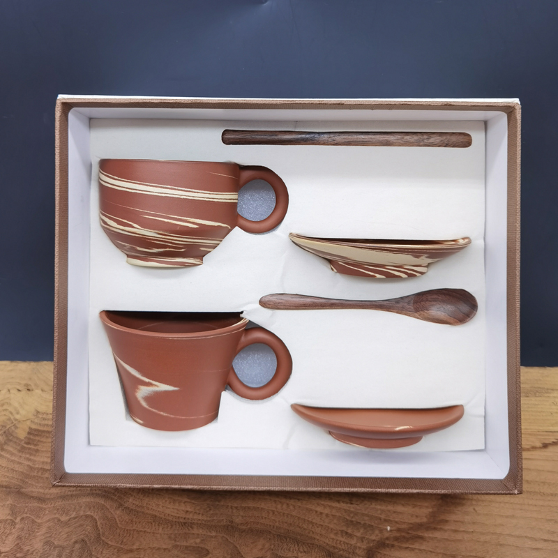 Chongqing Rongchang Pottery Intangible Cultural Heritage Twisted Clay Handmade Coffee Cup/Evening Cup Natural Clay Local Specialty Souvenir