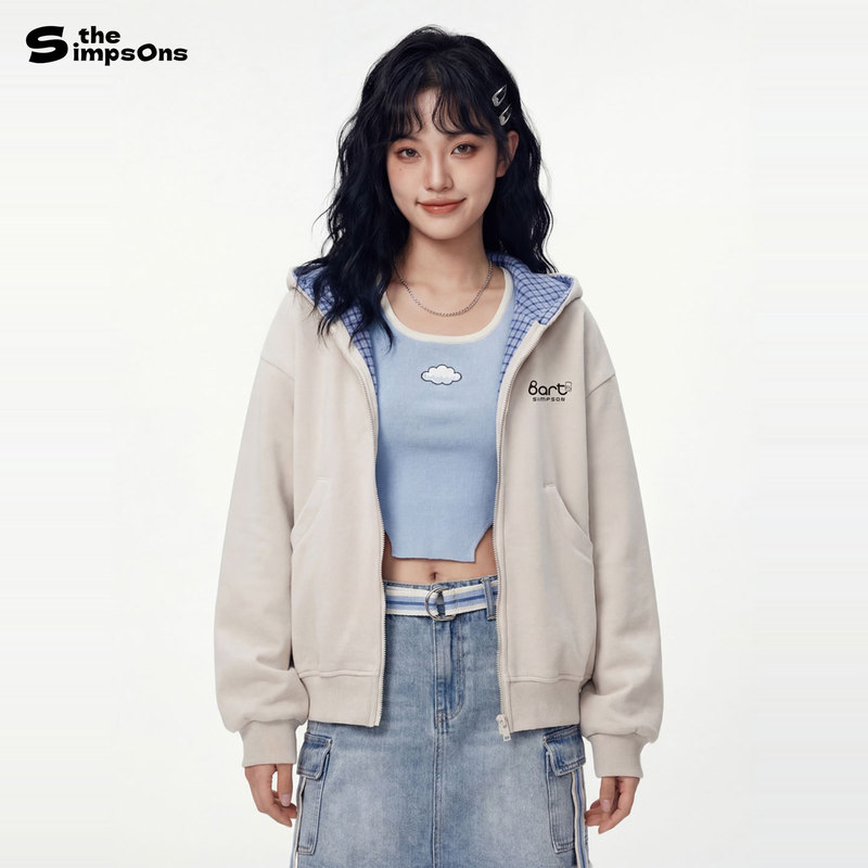 The Simpsons New Spring and Autumn Men's Hooded Zip-Up Sweatshirt Fashion Trendy Couple's Loose Top Jacket The Simpsons New Spring and Autumn Men's Hooded Zip-Up Sweatshirt Fashion Trendy Couple's Loose Top Jacket