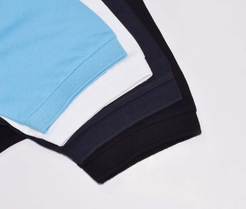 Anh lúa mì tai màu lúa mì tinh khiết cổ điển bông sườn ngắn tay áo polo nam áo thun mỏng áo cotton nam