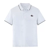Летняя футболка polo, короткий рукав, с вышивкой, облегающий крой