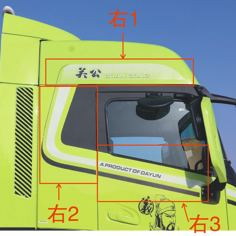 Suitable for Dachun V7 Heavy Truck Tractor Car Door Guan Gong Sticker Door Line Side Fence Decal Sticker Car Sticker