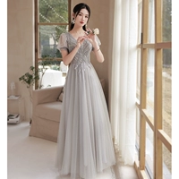 A-017 Высококачественная серая длинная модель [V-образные рукава Pufk]