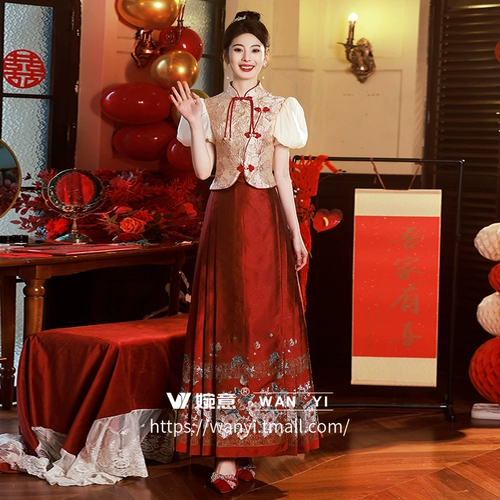 Вечернее платье, весеннее летнее свадебное платье, традиционный свадебный наряд Сюхэ, китайский стиль