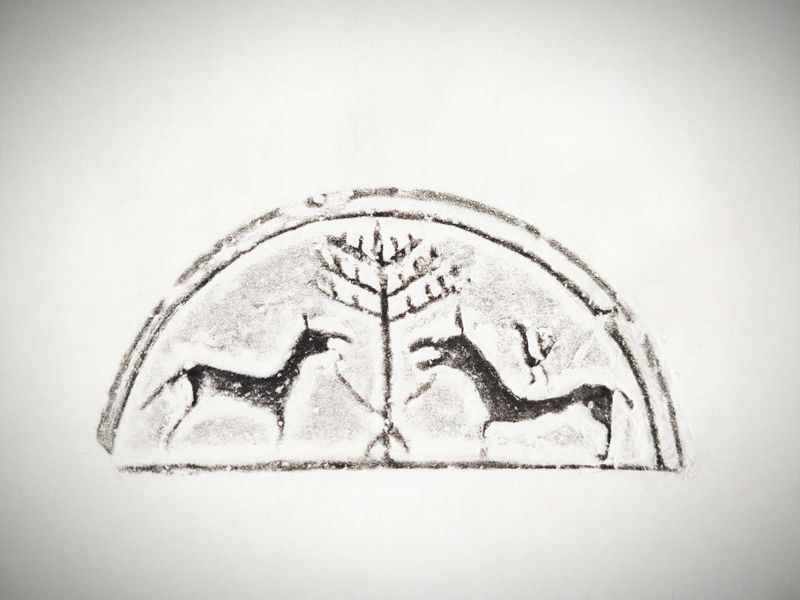 Zivadang rubbings Warring States trees, double beasts, birds, half tiles, original rubbings, cultural gifts, artworks, home accessories