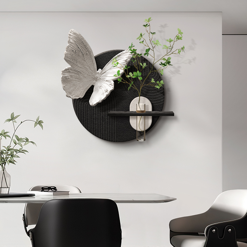 Black and White Butterfly Restaurant Decorative Painting, Simple and High-End Abstract Living Room Wall Art, Hydroponic Green Plants, Dining Table Wall Mural Black and White Butterfly Restaurant Decorative Painting, Simple and High-End Abstract Living Room Wall Art, Hydroponic Green Plants, Dining Table Wall Mural