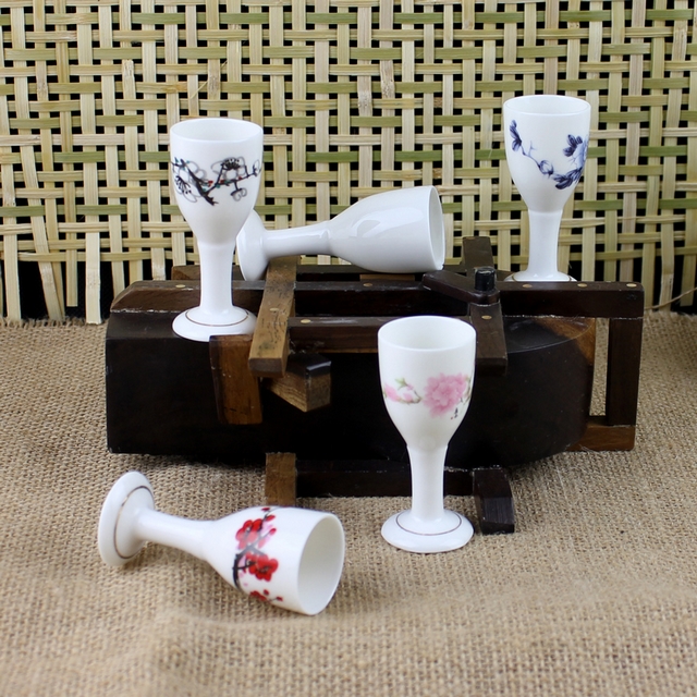 Jingdezhen Màu Xanh và Trắng 10 ml ML Nhỏ Wine Glass Rượu Vang Trắng Gốm Cốc Tinh Thần Wine Cup Swallow Ly Rượu Đặt