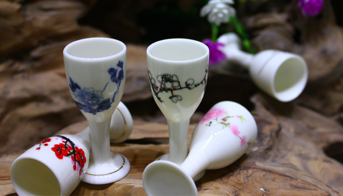 Jingdezhen Màu Xanh và Trắng 10 ml ML Nhỏ Wine Glass Rượu Vang Trắng Gốm Cốc Tinh Thần Wine Cup Swallow Ly Rượu Đặt