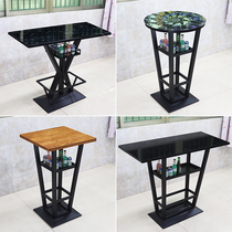 Custom Bar Bar Bar Bar stool KTV night Field clear bar rock plate glass solid wood quartz stone marble bar table spot