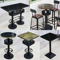 Customized bar scattered bar table and chair combination retro simple high table quiet bar QTV wall bar