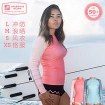 ANANAS SURF surfing woman T-shirt long-sleeved suit swimming sunscreen diving suit