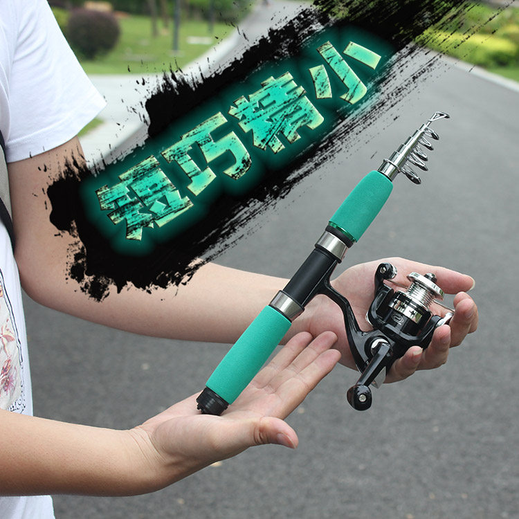 1 8 1 6 2 1 meter short section small sea rod portable mini fishing rod set combination small throwing rod green gunman