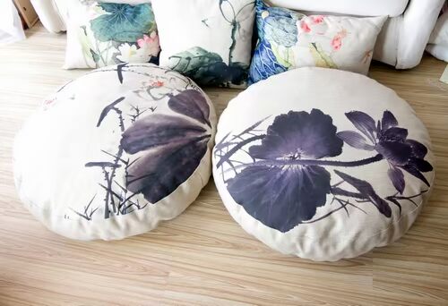 chơi Trung Quốc mực vẽ sen lanh sen tròn futon đệm thảm tatami dày đệm tùy chỉnh - Ghế đệm / đệm Sofa mẫu đệm ghế gỗ