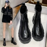 Martens, модные челси в английском стиле, утепленные ботинки, короткие сапоги на платформе, 2020 года, из натуральной кожи