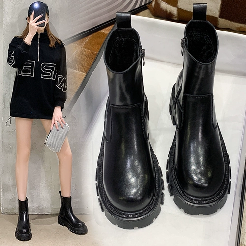 Martens, модные челси в английском стиле, утепленные ботинки, короткие сапоги на платформе, 2020 года, из натуральной кожи