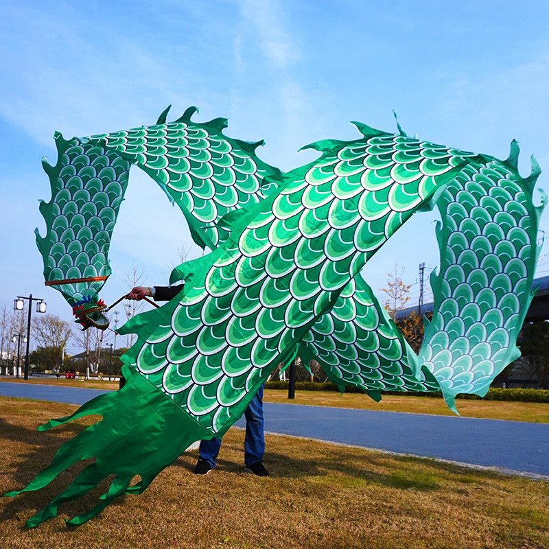 Dragon Dance Square Fitness Dragon Belt Thrower With Double Face Bronzing Gold Seven Color Beginner Adults Middle Aged Juggling Bron Show