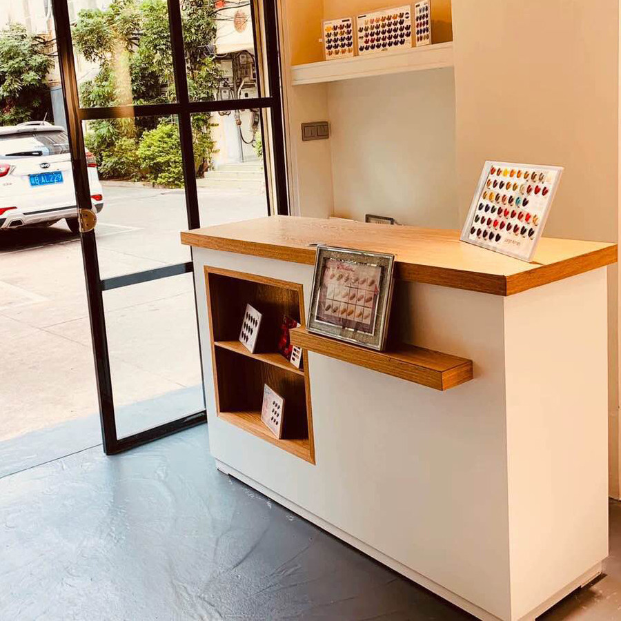 Light luxury clothing store cashier counter beauty management shop bar Japanese minimalist counter women's reception desk modern corner