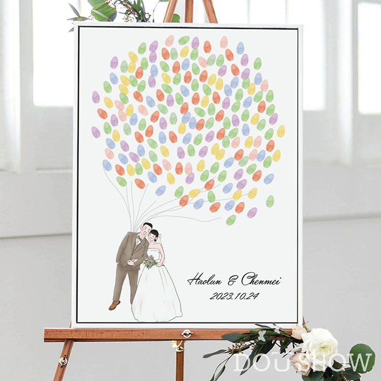 Custom Wedding Wedding Creativity Hand-holding Balloon Fingerprint Sign to Tree Bless Gift Gift Festive Signature Wedding items-Taobao